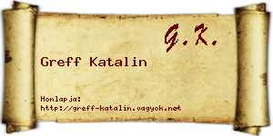 Greff Katalin névjegykártya